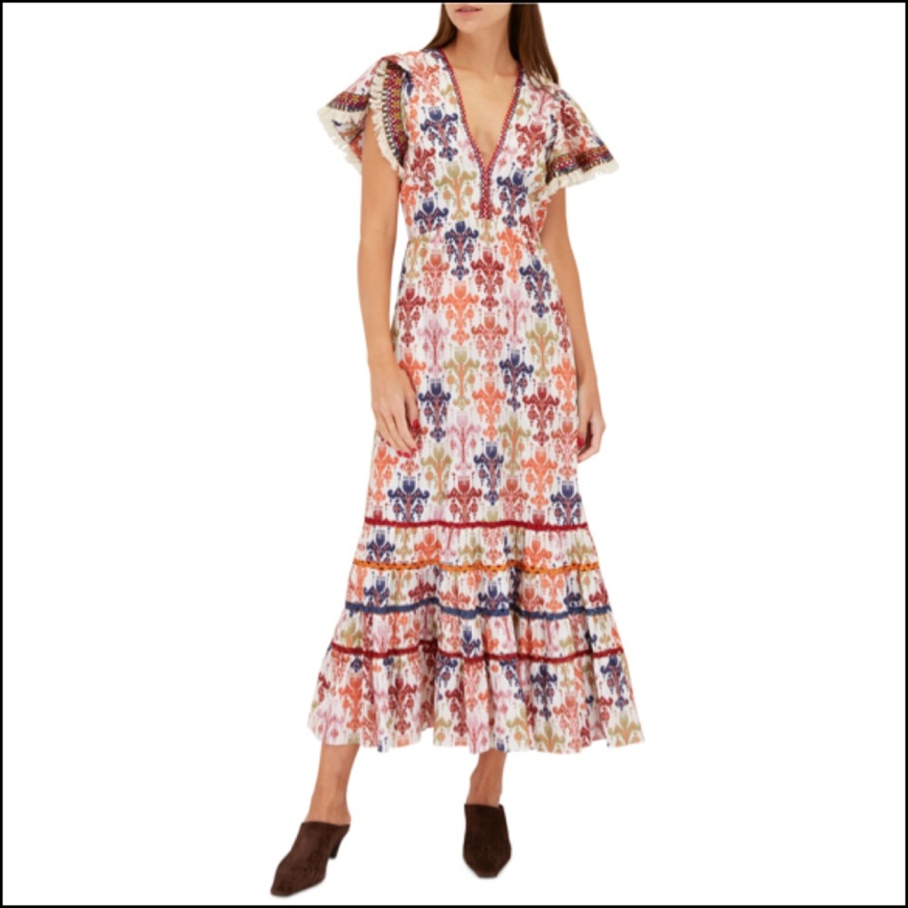 Sachin + Babi Paloma Multicolor Ikat Tapestry Print Maxi Dress